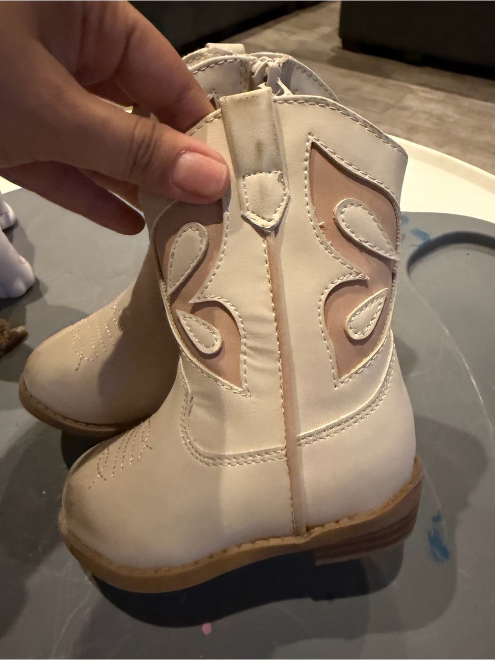 The Children's Place Cream Beige Western Cowboy Boots for Kids